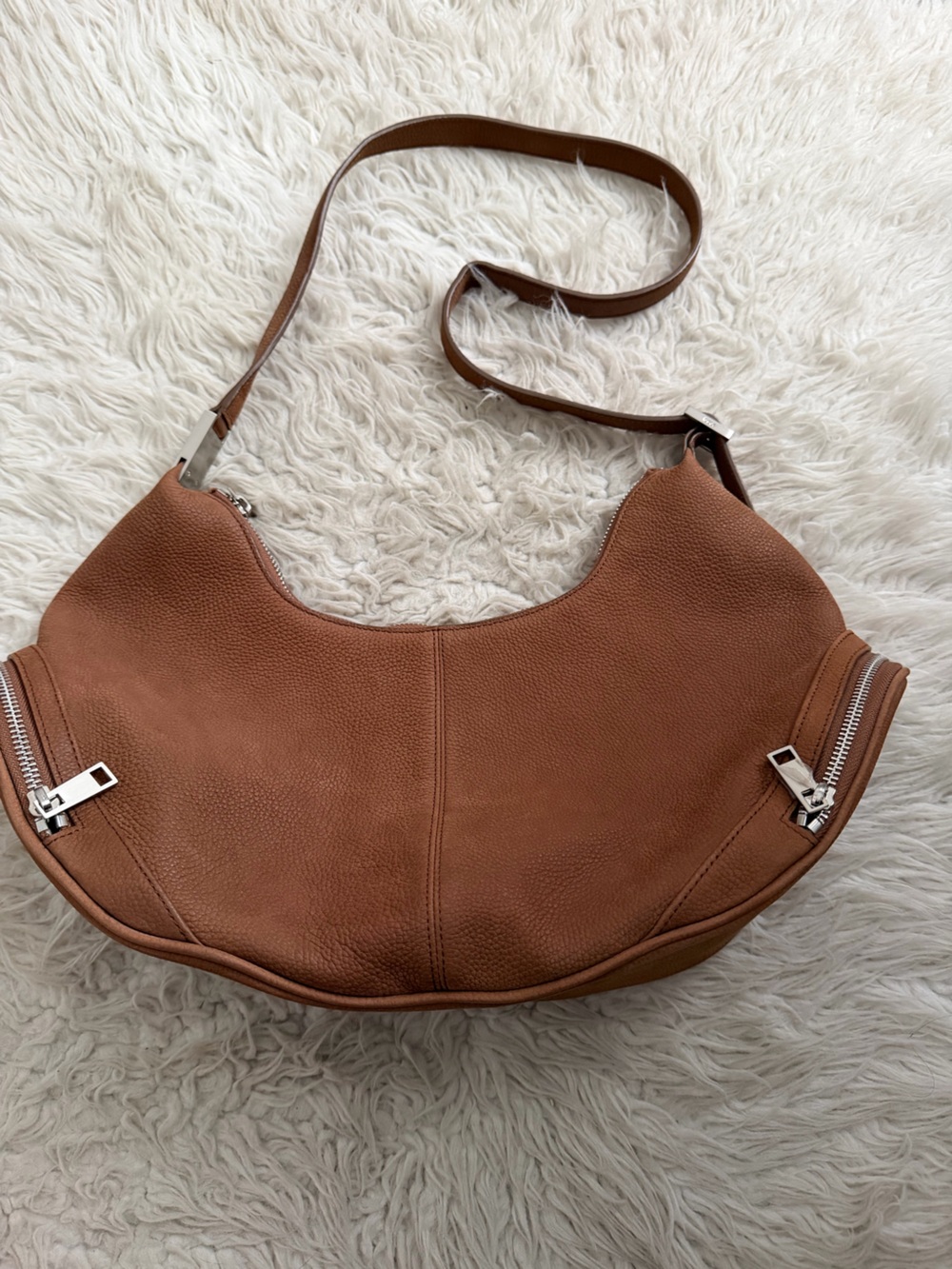 OSOI Cargo Hobo Shoulder Bag in Nubuck Brown - Picture 3 of 14